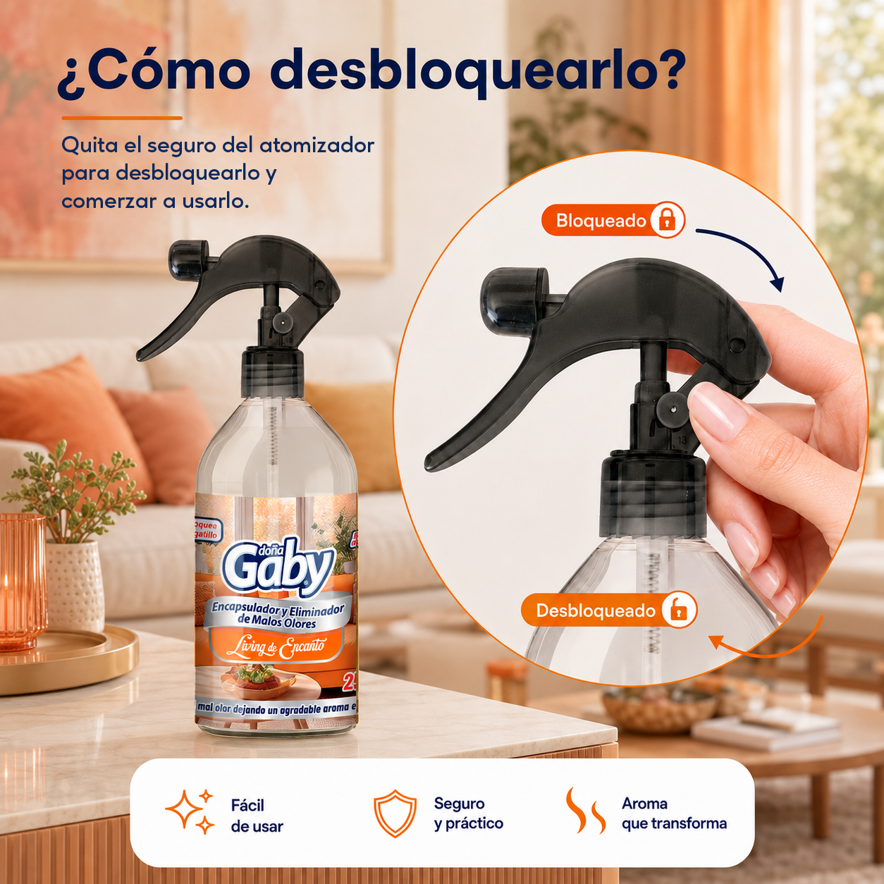 Doña Gaby Living de Encanto - Encapsulador y Eliminador de Malos Olores 250 ml - Imagen 6